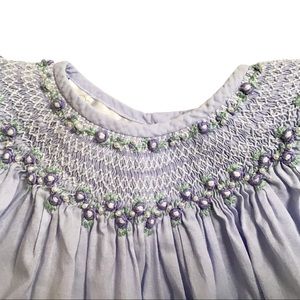 Strasburg Heirloom Smocked Purple Sz. 6m Dress